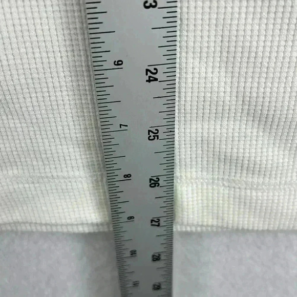 Banana Republic Waffle Knit Tee Size M Cream Cotton/Polyester/Spandex - Picture 10 of 10